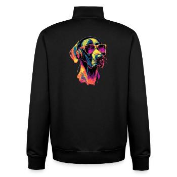 Great Dane Hatz Male Saupacker Great Dane - Unisex Organic Zip Sweatshirt by Stanley/Stella - black - Back - AI Model Male 185 light (185cm)