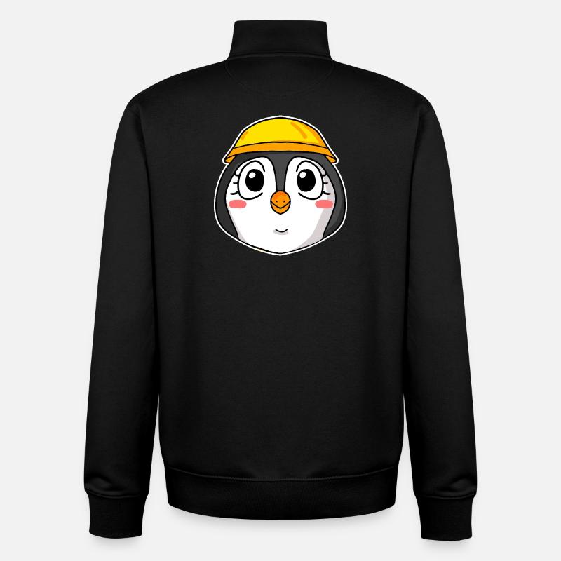 Penguin Construction Site - Unisex Organic Zip Sweatshirt by Stanley/Stella - black