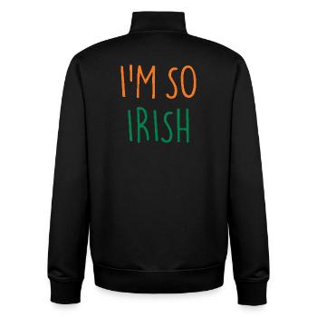 JE SUIS TELLEMENT IRLANDAIS Irlande Irlande - Sweat zippé unisexe en coton bio Stanley/Stella - noir - Dos - AI Model Male 185 light (185cm)