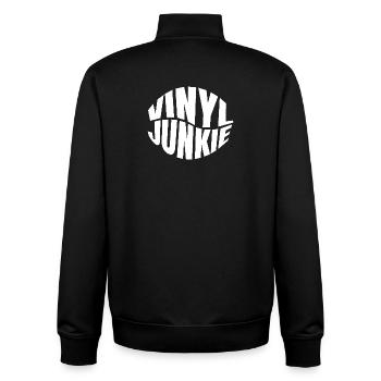 Vinyl Junkie Circle Logo - Unisex Organic Zip Sweatshirt by Stanley/Stella - black - Back - AI Model Male 185 light (185cm)