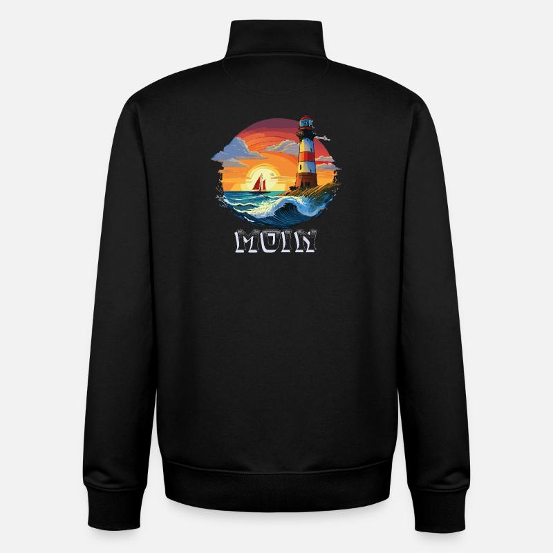 Phare de Moin - Sweat zippé unisexe en coton bio Stanley/Stella - noir