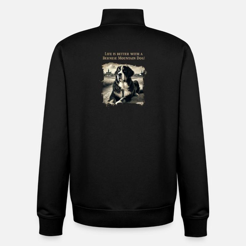 Berner Sennenhund - Unisex Organic Zip Sweatshirt von Stanley/Stella - Schwarz