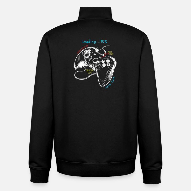 Controller-Kunst im Retro-Gaming-Stil - Unisex Organic Zip Sweatshirt von Stanley/Stella - Schwarz