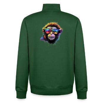 Gibbon Affe Weißhandgibbon Monkey Süße Lar Gibbons - Unisex Organic Zip Sweatshirt von Stanley/Stella - Flaschengrün - Hinten - AI Model Male 185 dark (185cm)