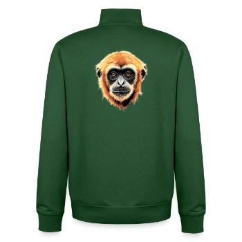 Gibbon Affe Weißhandgibbon Monkey Süße Lar Gibbons - Unisex Organic Zip Sweatshirt von Stanley/Stella - Flaschengrün - Hinten - AI Model Male 185 dark (185cm)