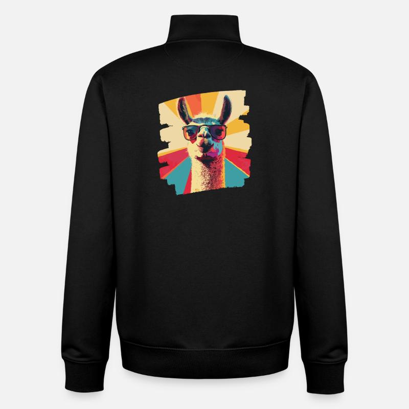 Alpaka Retro - Unisex Organic Zip Sweatshirt von Stanley/Stella - Schwarz