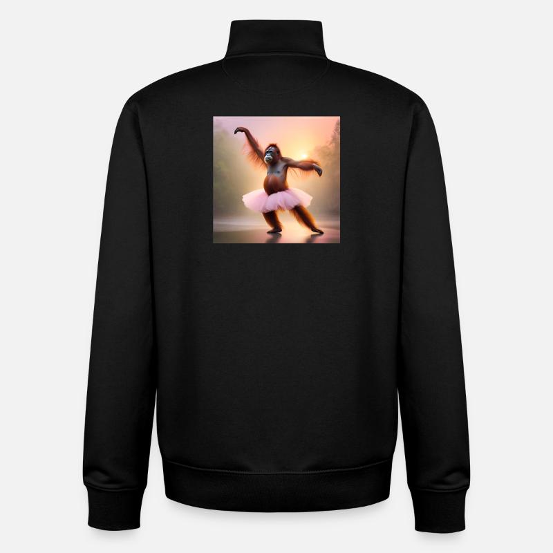 primate, orangutan, monkey - Unisex Organic Zip Sweatshirt by Stanley/Stella - black