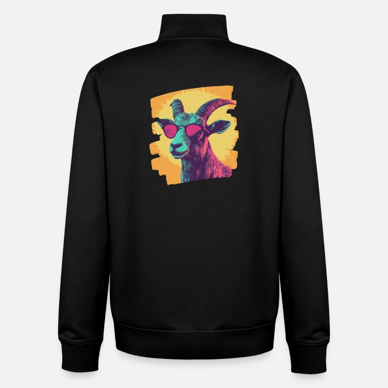 Chèvre - Sweat zippé unisexe en coton bio Stanley/Stella - noir