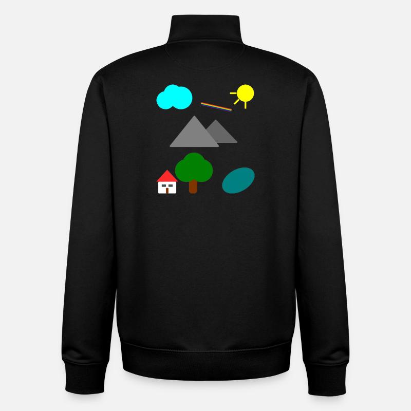 Paysage Simple - Sweat zippé unisexe en coton bio Stanley/Stella - noir