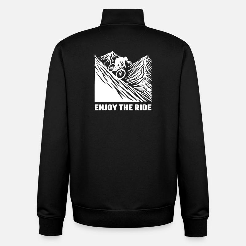 VTT - Profitez de la balade - Sweat zippé unisexe en coton bio Stanley/Stella - noir