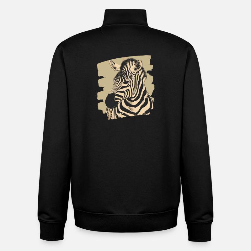 Zebra Retro - Unisex Organic Zip Sweatshirt von Stanley/Stella - Schwarz
