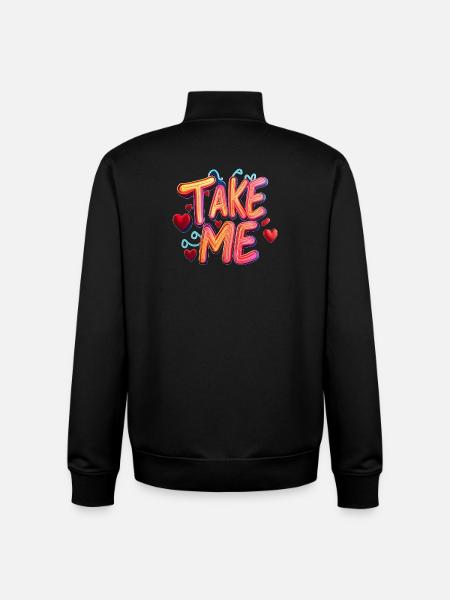 Leuchtender Neon-Liebesgruß - Unisex Organic Zip Sweatshirt von Stanley/Stella - Schwarz