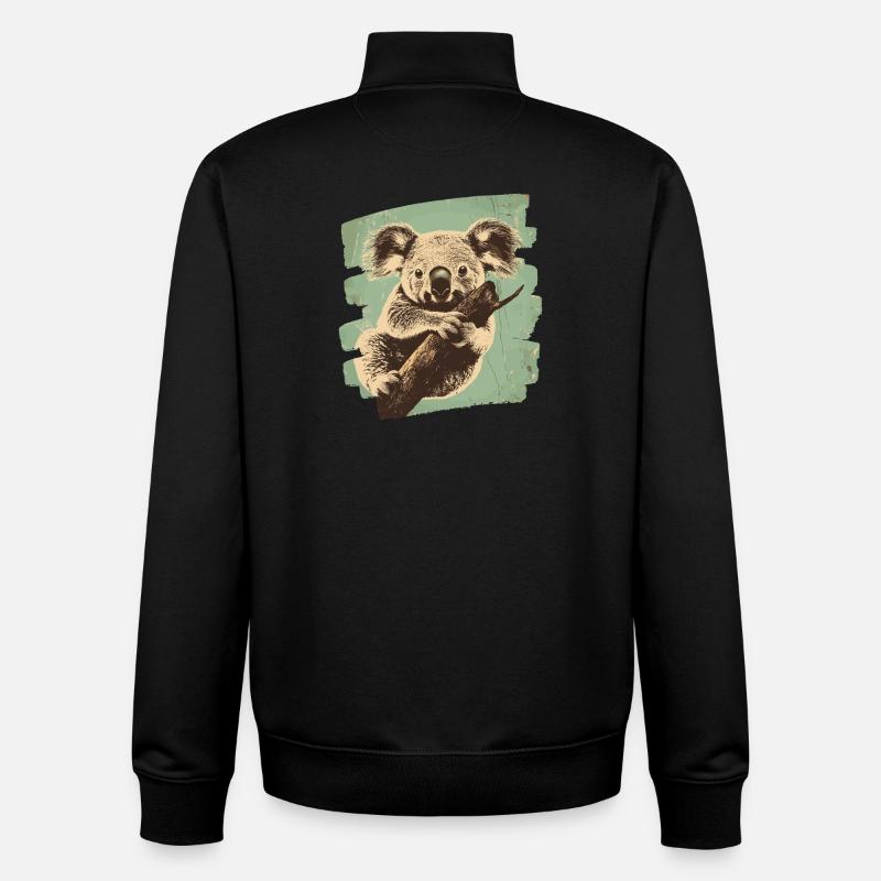 Koala Bär - Unisex Organic Zip Sweatshirt von Stanley/Stella - Schwarz