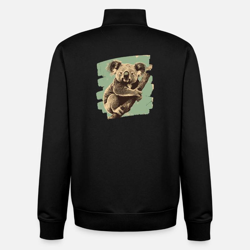 Koala Bär - Unisex Organic Zip Sweatshirt von Stanley/Stella - Schwarz