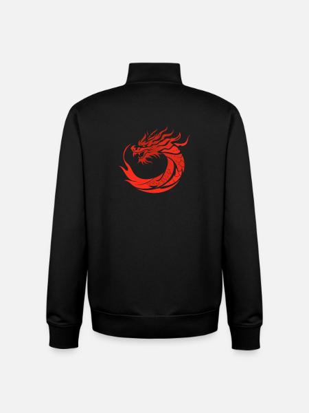 Red Dragon in Japan Style - Unisex Organic Zip Sweatshirt by Stanley/Stella - black