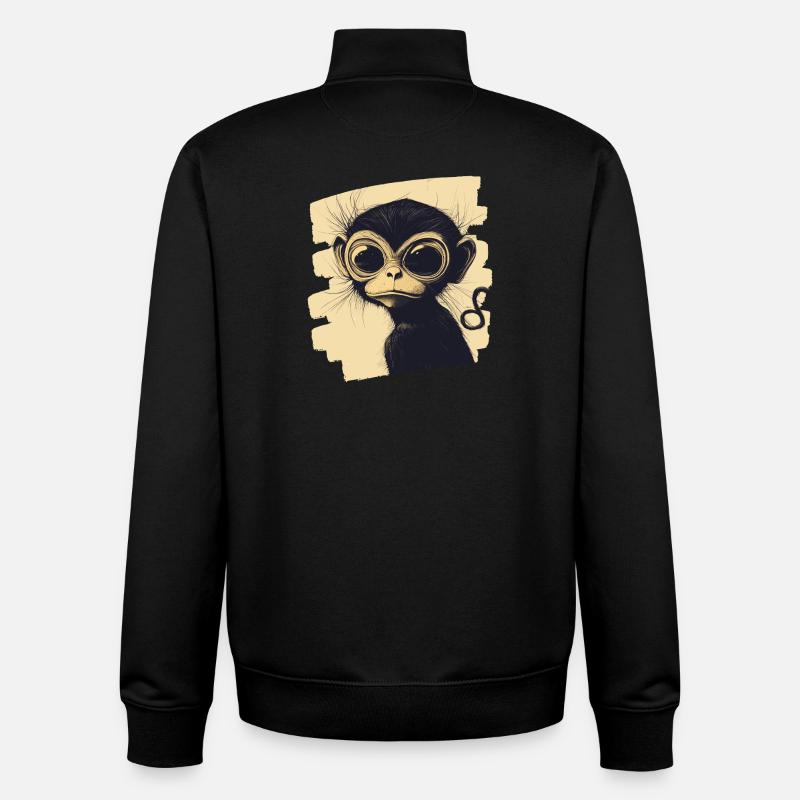 Monkey - Unisex Organic Zip Sweatshirt by Stanley/Stella - black
