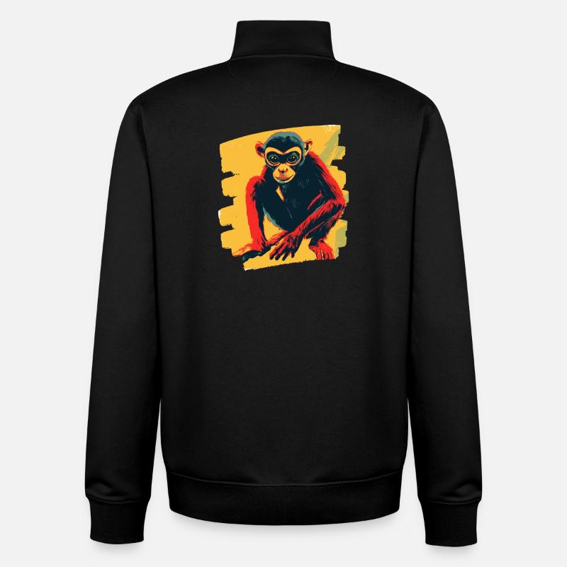 Spider monkey - Unisex Organic Zip Sweatshirt by Stanley/Stella - black