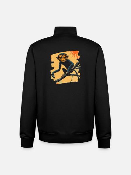 Monkey - Unisex Organic Zip Sweatshirt by Stanley/Stella - black