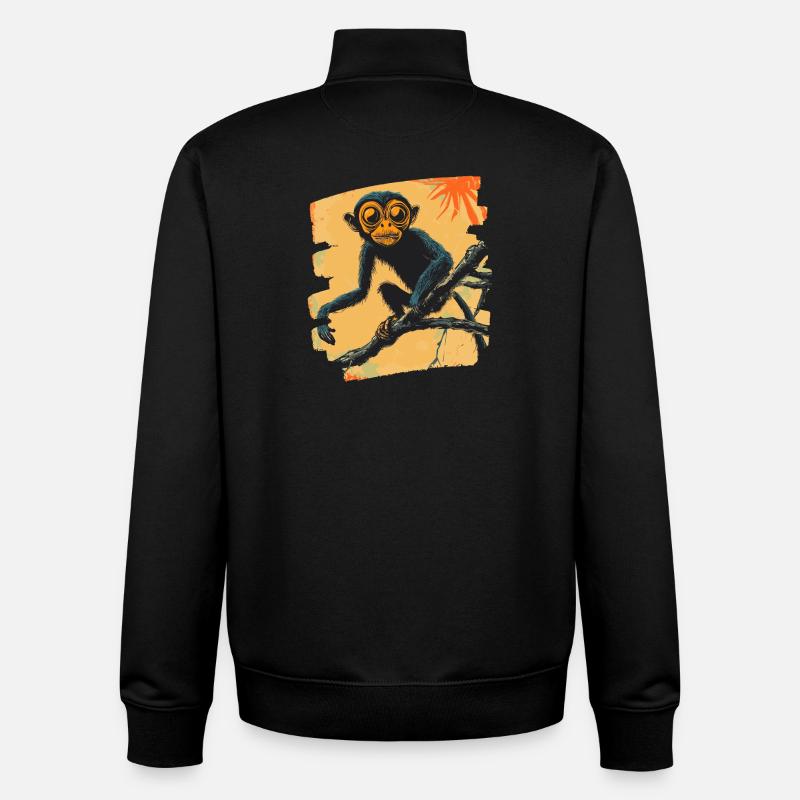 Monkey - Unisex Organic Zip Sweatshirt by Stanley/Stella - black