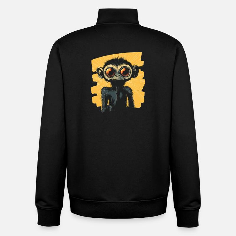 Spider Monkey Retro - Unisex Organic Zip Sweatshirt by Stanley/Stella - black