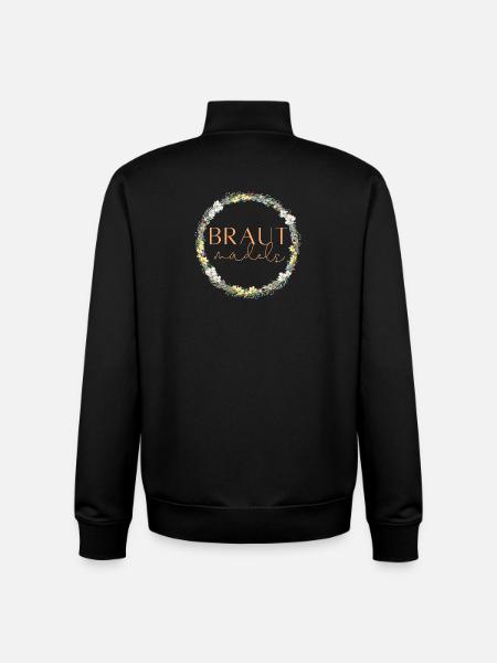 Bride girls! Flower wreath customizable - Unisex Organic Zip Sweatshirt by Stanley/Stella - black
