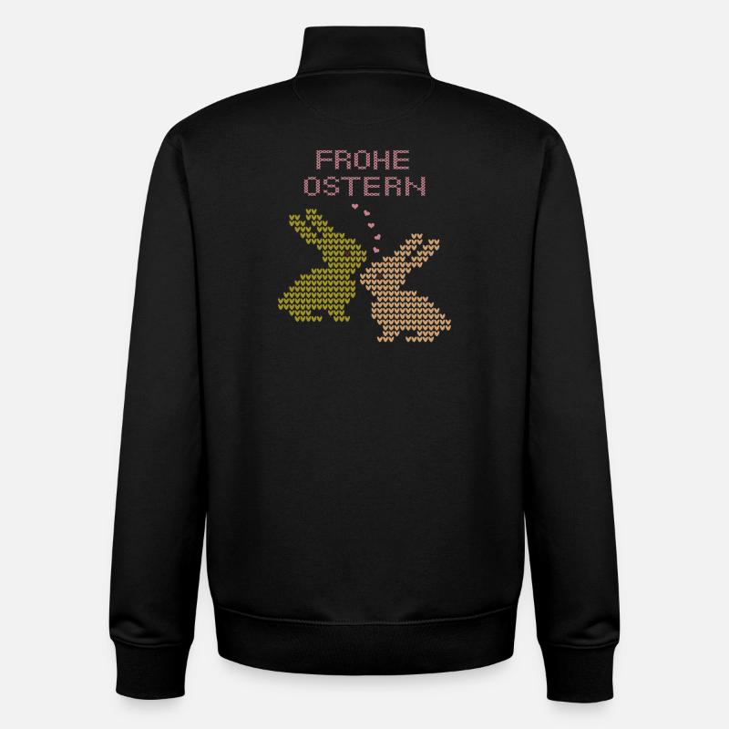 Happy Easter - Unisex Organic Zip Sweatshirt by Stanley/Stella - black