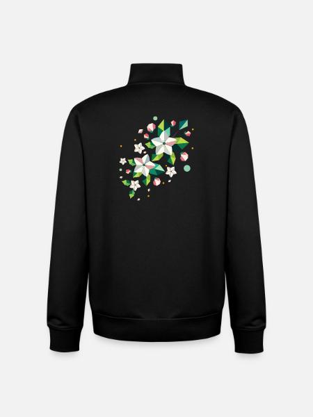 Geometric spring apple blossom branch - Unisex Organic Zip Sweatshirt by Stanley/Stella - black