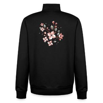stilvoller Kirschblütenzweig–Zarte Frühlingspracht - Unisex Organic Zip Sweatshirt von Stanley/Stella - Schwarz - Hinten - AI Model Male 185 light (185cm)