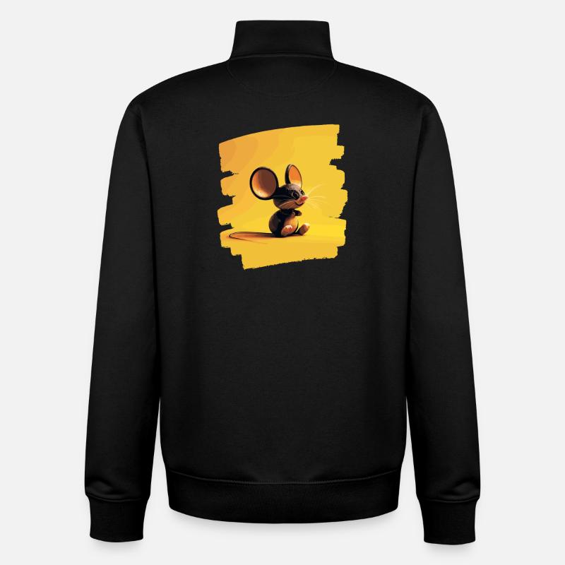 Souris - Sweat zippé unisexe en coton bio Stanley/Stella - noir