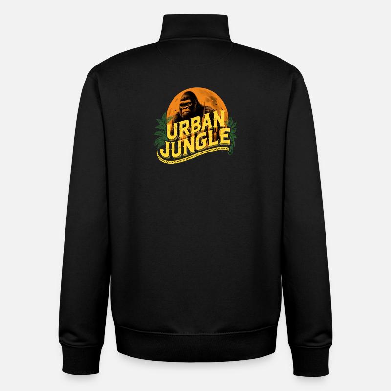 Urban Jungle Logo Farbe - Unisex Organic Zip Sweatshirt von Stanley/Stella - Schwarz