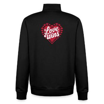 L’amour gagne le cœur Design - Sweat zippé unisexe en coton bio Stanley/Stella - noir - Dos - AI Model Male 185 light (185cm)