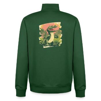 Krokodil - Unisex Organic Zip Sweatshirt von Stanley/Stella - Flaschengrün - Hinten - AI Model Male 185 dark (185cm)