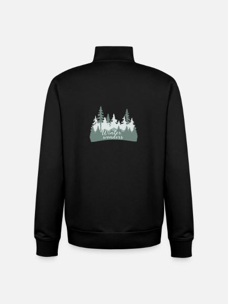 Winterwunderwald Silhouetten - Unisex Organic Zip Sweatshirt von Stanley/Stella - Schwarz