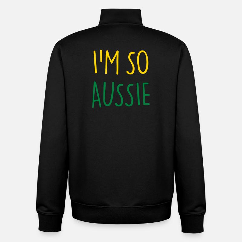 I'M SO AUSSIE Australian Australia - Unisex Organic Zip Sweatshirt by Stanley/Stella - black