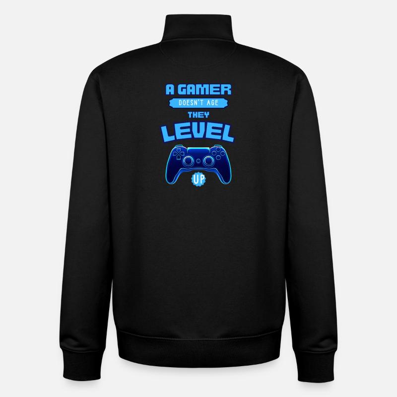 Gamer Level Up Neon-Controller - Unisex Organic Zip Sweatshirt von Stanley/Stella - Schwarz