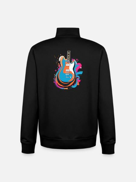 Bunte E-Gitarre - Unisex Organic Zip Sweatshirt von Stanley/Stella - Schwarz