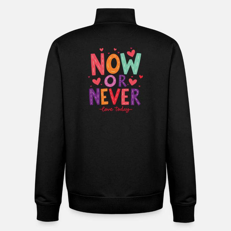 Jetzt oder Nie – Liebe heute! - Unisex Organic Zip Sweatshirt von Stanley/Stella - Schwarz