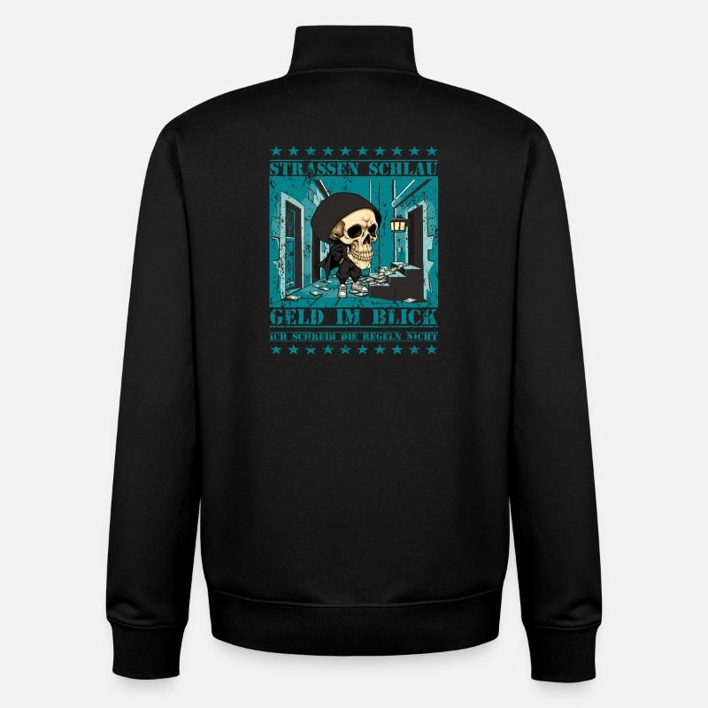 Straßen Skull - Unisex Organic Zip Sweatshirt von Stanley/Stella - Schwarz