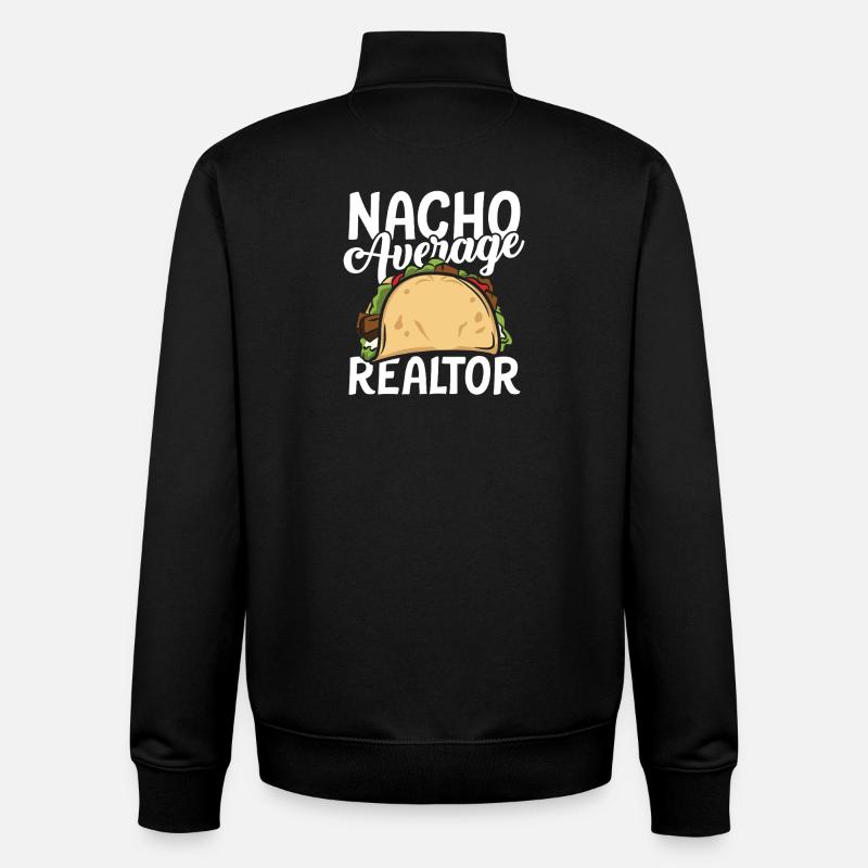 Nacho average realtor - Unisex Organic Zip Sweatshirt von Stanley/Stella - Schwarz