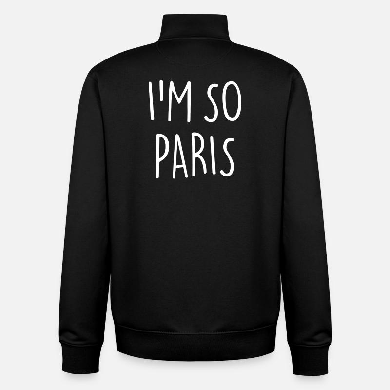 JE SUIS TELLEMENT PARIS - Sweat zippé unisexe en coton bio Stanley/Stella - noir