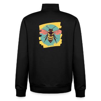 Bee - Unisex Organic Zip Sweatshirt by Stanley/Stella - black - Back - AI Model Male 185 light (185cm)