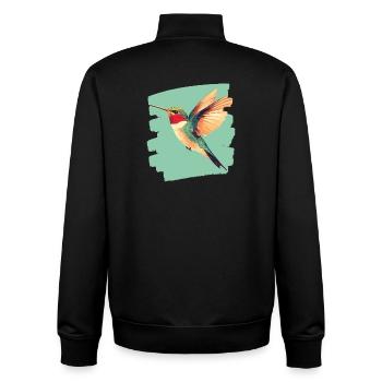 Hummingbird - Unisex Organic Zip Sweatshirt by Stanley/Stella - black - Back - AI Model Male 185 light (185cm)
