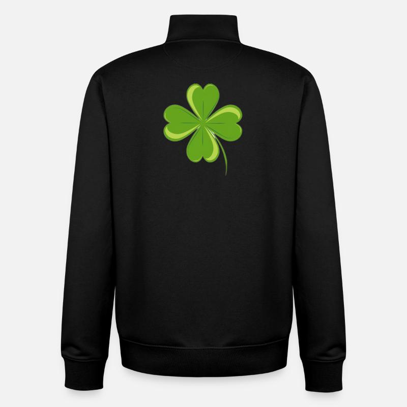 Trèfle à 4 feuilles. - Sweat zippé unisexe en coton bio Stanley/Stella - noir
