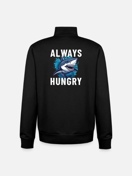 Always hungry shark - Unisex Organic Zip Sweatshirt by Stanley/Stella - black