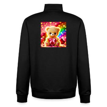 Happy Valentine - Unisex Organic Zip Sweatshirt by Stanley/Stella - black - Back - AI Model Male 185 light (185cm)