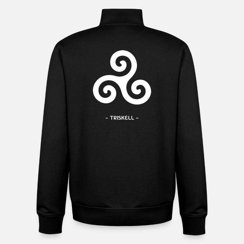 Triskell - Sweat zippé unisexe en coton bio Stanley/Stella - noir