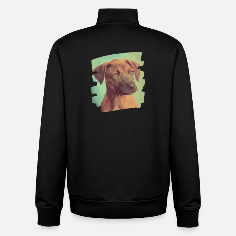 Rhodesian Ridgeback - Unisex Organic Zip Sweatshirt by Stanley/Stella - black