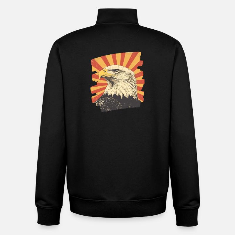 Aigle - Sweat zippé unisexe en coton bio Stanley/Stella - noir