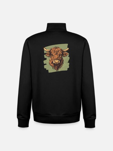 Scottish Highland cattle - Unisex Organic Zip Sweatshirt by Stanley/Stella - black