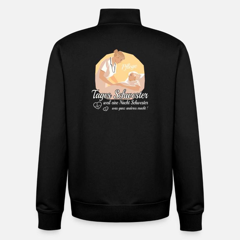Sœur de jour - Sweat zippé unisexe en coton bio Stanley/Stella - noir